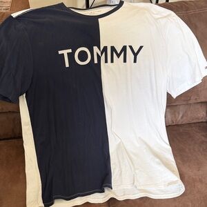 Tommy Hilfiger Split Navy and White Tee